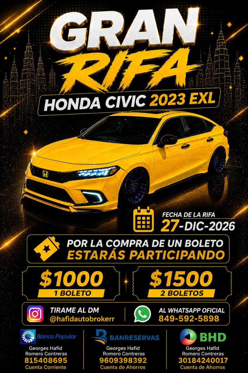 Gran Rifa Honda Civic 2023 EXL - Hafid Auto Broker